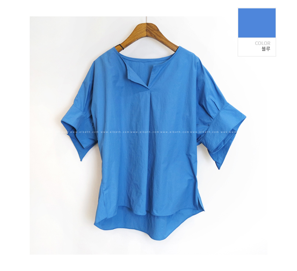 반팔 티셔츠 블루 색상 이미지-S2L39